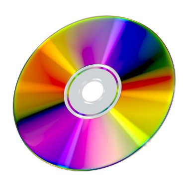 Beyaz arkaplanda cd veya dvd diski