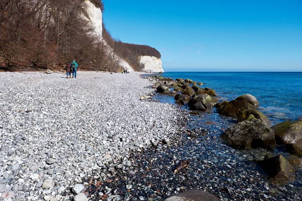 Yüksek tebeşir kayalıklarla sahil Rügen Adası'nda. Almanya — Stok fotoğraf