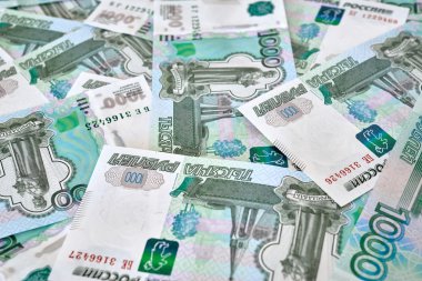 Rus Rublesi banknotlar yığını