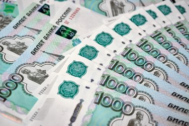 Rus Rublesi banknotlar yığını