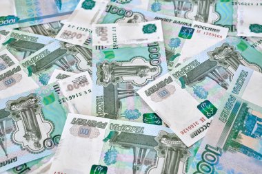 Rus Rublesi banknotlar yığını