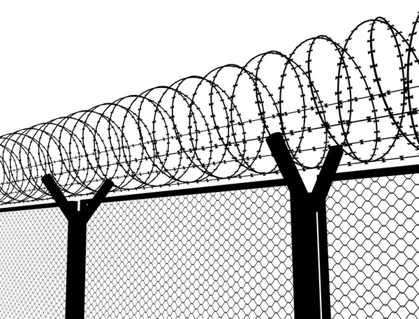 Fence with a barbed wire — Stock Photo, Image