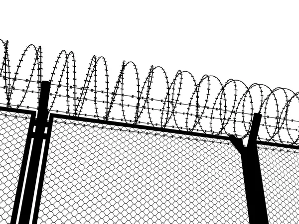 Fence with a barbed wire — Stock Photo, Image