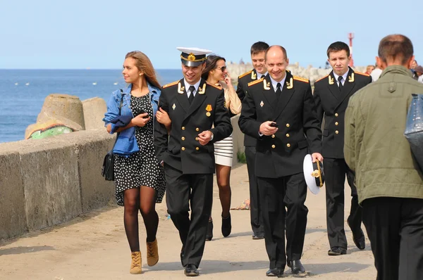 Celebrando os 70 anos do Dia da Vitória. Baltiysk, Rússia — Fotografia de Stock