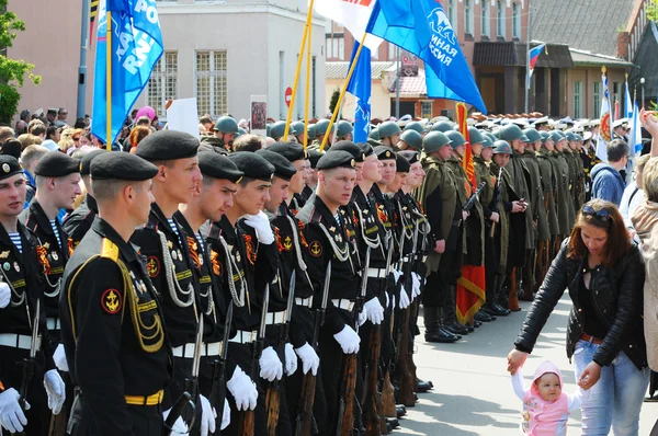 Celebrando os 70 anos do Dia da Vitória. Baltiysk, Rússia — Fotografia de Stock