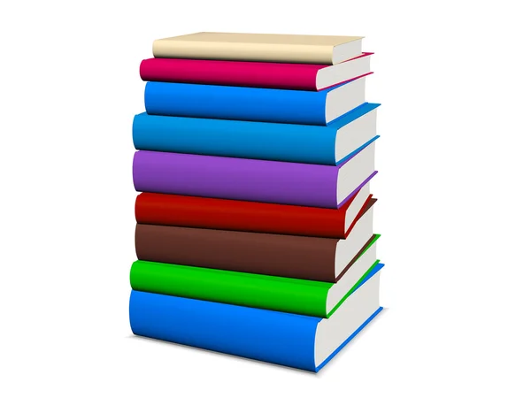 Book stacked, high detail illustration with clipping path — Stock Photo, Image
