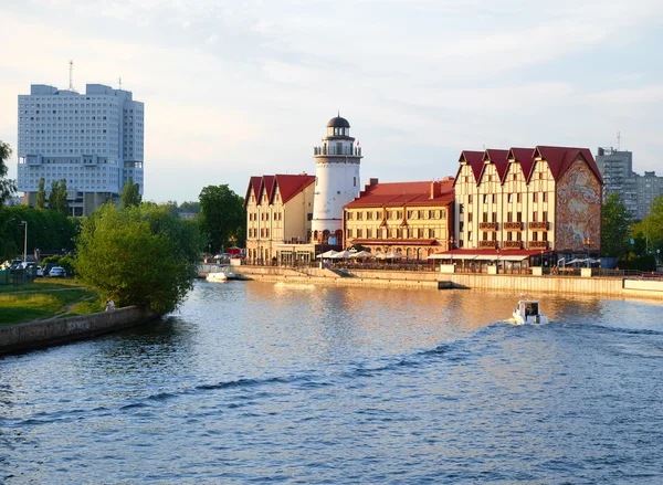 Kaliningrad. Embankment of the Fishing Village — Stock Photo, Image