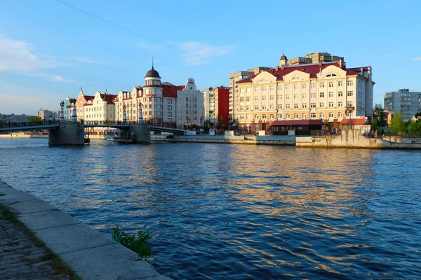 Kaliningrad. Embankment of the Fishing Village — Fotografie, imagine de stoc