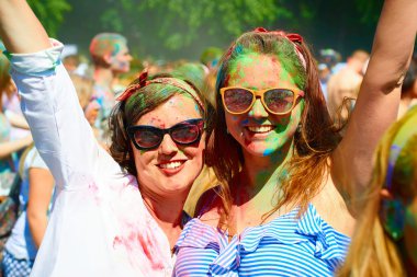 Holi festival renkler. Kaliningrad, Rusya Federasyonu