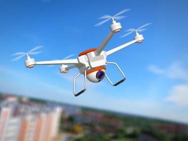 Quadrocopter with the camera clipart