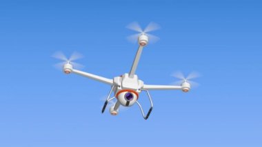 Mavi bir gökyüzünde gezinen drone