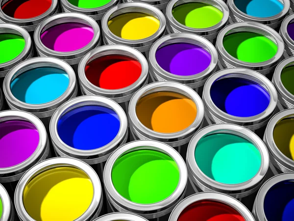Latas de tinta colorida — Fotografia de Stock