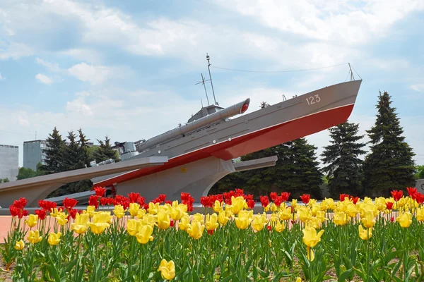 Torpedobåd Komsomolets mindesmærke. Kaliningrad - Stock-foto
