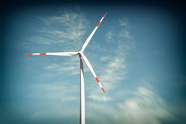 Wind turbine on blue sky. With toning effect — Stock Photo, Image