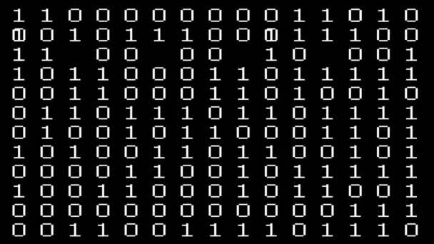 Анимация двоичного кода — стоковое видео