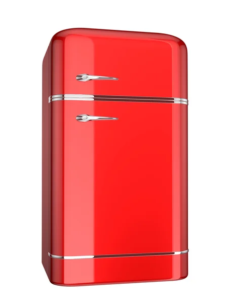 Red retro fridge — Stock Photo, Image