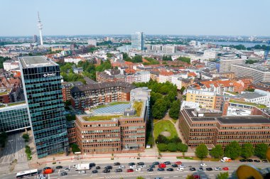 Hamburg hava görünümü. Almanya