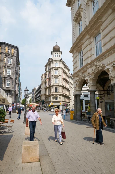 Pohled na ulice v centru Hamburku — Stock fotografie