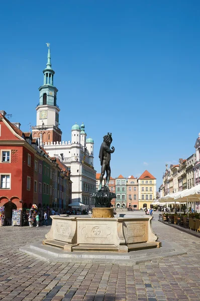 Sculpture of Apollo, Old Market Square. Poznan — ストック写真