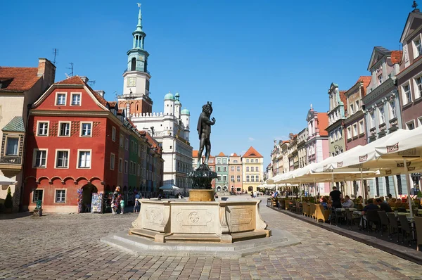 Sculpture of Apollo, Old Market Square. Poznan — Stock Photo, Image