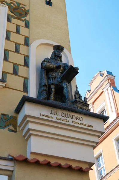 The figure of the architect J. B. Quadro. Poznan — Stock Photo, Image