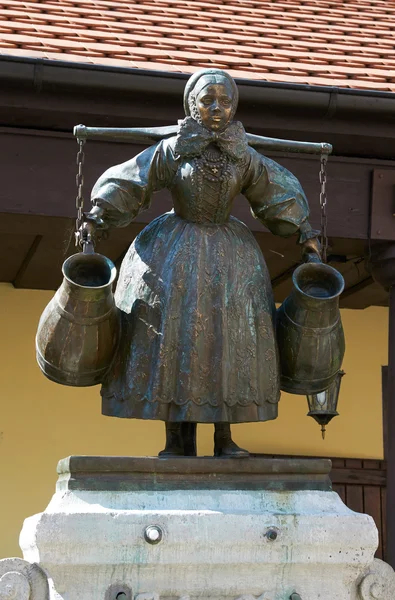 Bamberg Woman statue, old Market Square. Poznan — Stockfoto