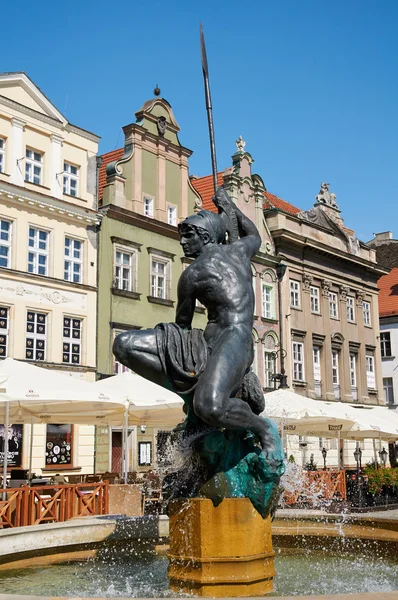 Fonte de Marte, antiga Praça do Mercado. Poznan. — Fotografia de Stock