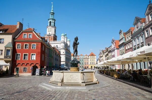 Sculpture of Apollo, Old Market Square. Poznan — Stock Photo, Image