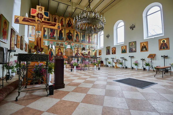 Interior da igreja ortodoxa de São Sérgio de Radonezh. Ryba... — Fotografia de Stock