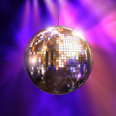 Disko topu ile parti ışıkları 