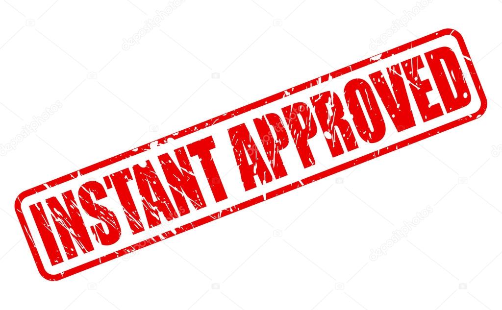 Instant approved red stamp text