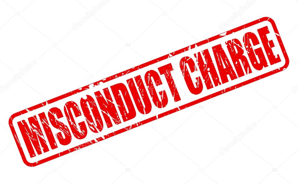 MISCONDUCT CHARGE red stamp text