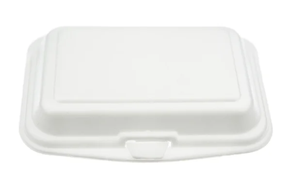 Styrofoam meal box isolated on white Stock Photo