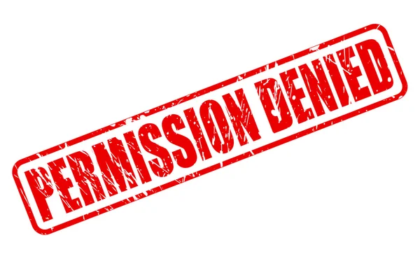 PERMISSION DENIED RED STAMP TEXT — Stock Vector
