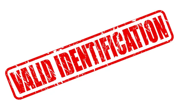 VALID IDENTIFICATION RED STAMP TEXT — Stock Vector