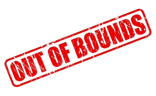 Out Of Bounds czerwony znaczek tekst — Wektor stockowy