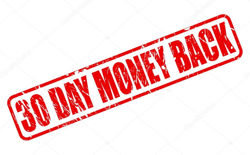30 DAY MONEY BACK red stamp text