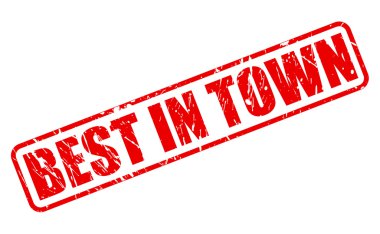 En iyi kasaba kırmızı damga metni içinde