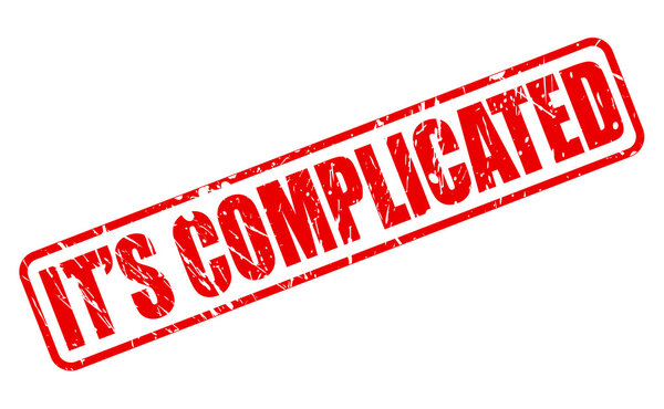 IT'S COMPLICATED red stamp text