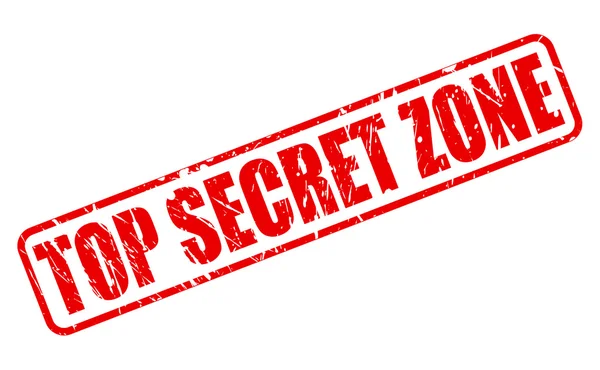 Top Secret Zone rode stempel tekst — Stockvector