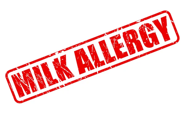 Γάλα αλλεργία κόκκινη σφραγίδα κειμένου — Διανυσματικό Αρχείο