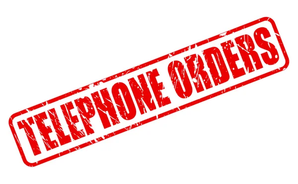 TELEPHONE ORDERS RED STAMP TEXT — Stock Vector