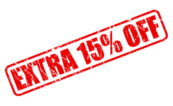 TEXT EXTRA 15 OFF RED STAMP
