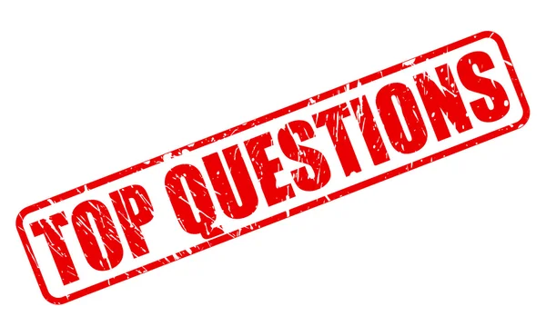 TOP QUESTIONS RED STAMP TEXT — Stock Vector