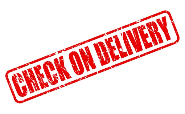 Check On Delivery rode stempel tekst — Stockvector