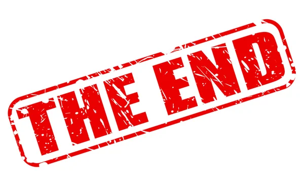 THE END red stamp text — Stock Vector