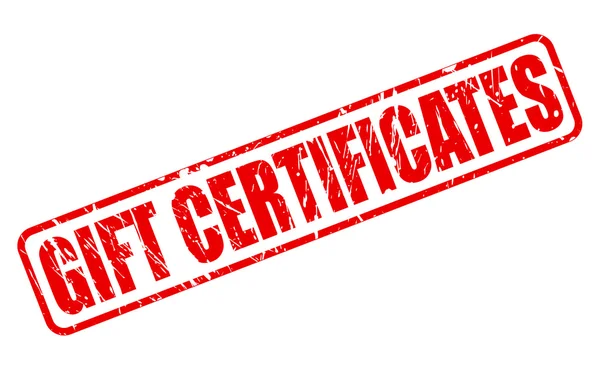 CERTIFICATS CADEAUX texte du timbre rouge — Image vectorielle