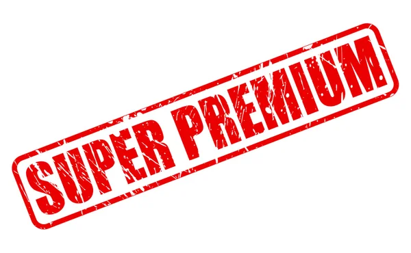 Süper Premium kırmızı damga metni — Stok Vektör