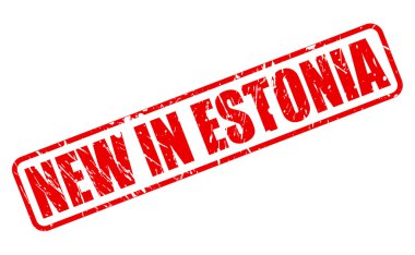 İçinde yeni Estonya kırmızı damga metni