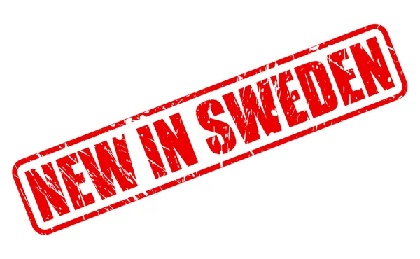 スウェーデンの新しい赤いスタンプ テキスト — ストックベクタ